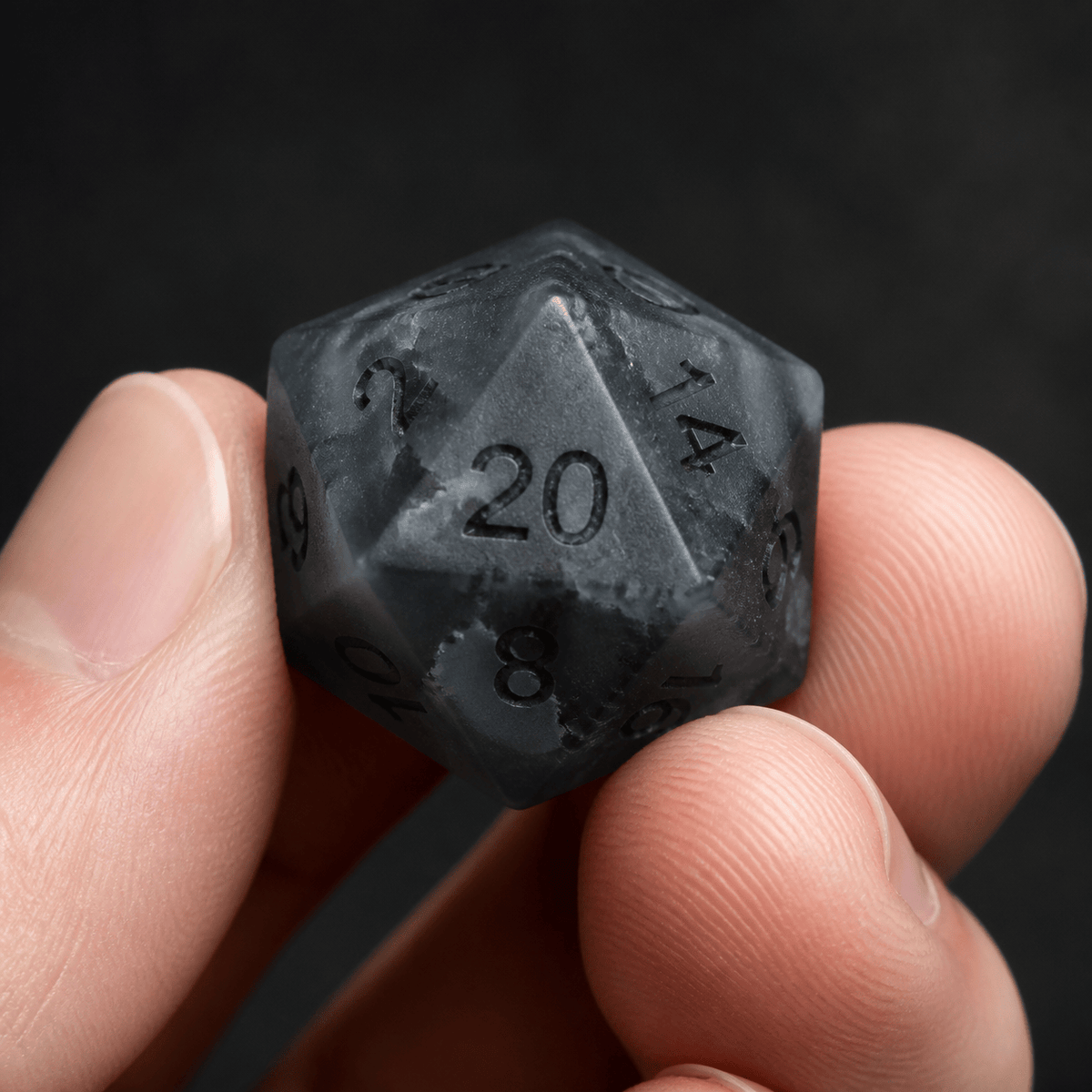 Ashen Rift - Gemstone Dice Set Ashen Rift | Smoky Gray 7-Piece Gemstone DnD Dice Set for RPGs