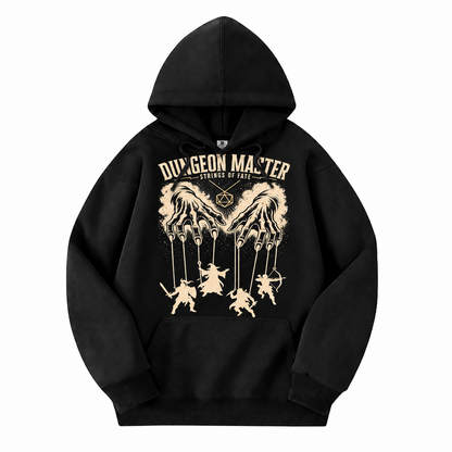 Dungeon Master Puppet Master black D&D hoodie front view