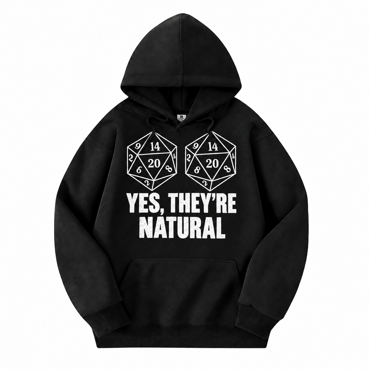 Yes, They’re Natural black D&D hoodie front view