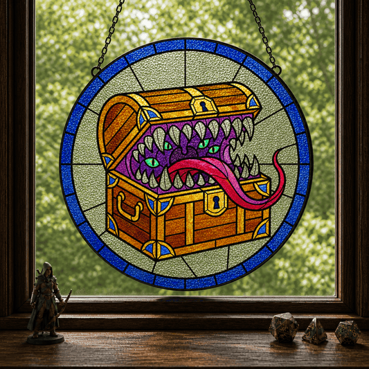 Mimic’s Feast - Stained Glass Suncatcher Mimic’s Feast | Mimic DnD Stained Glass Suncatcher