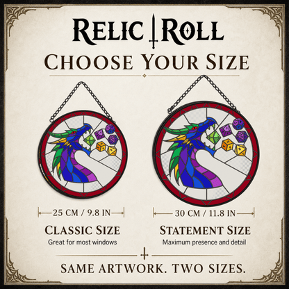 Dicewing Drake - Stained Glass Suncatcher Dicewing Drake | Dragon Dice Stained Glass Suncatcher