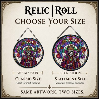Lich’s Last Roll - Stained Glass Suncatcher Lich’s Last Roll | Lich DnD Stained Glass Suncatcher