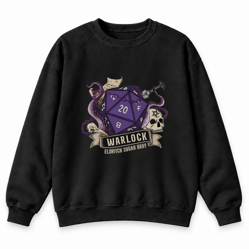 Eldritch Sugar Baby black DnD sweatshirt front product view