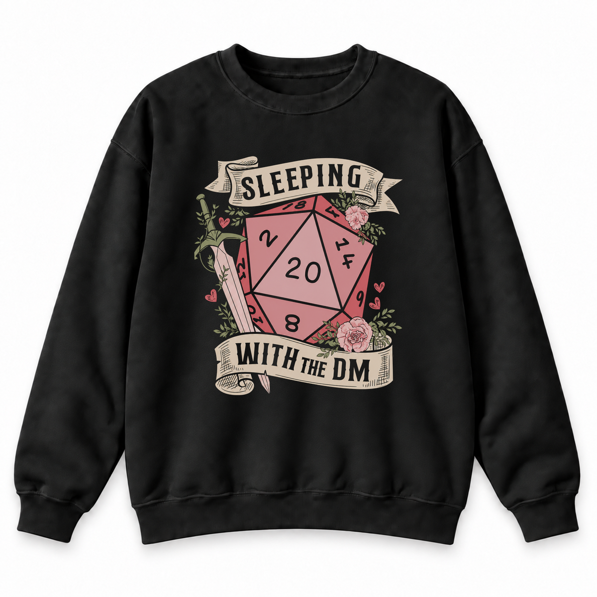 Sleeping with the DM black DnD sweatshirt front product view