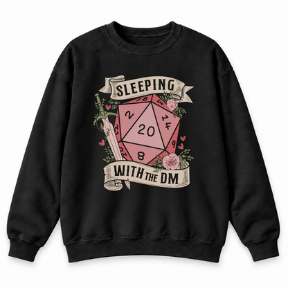 Sleeping with the DM black DnD sweatshirt front product view