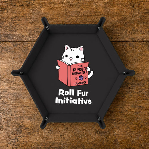 Cat Dungeon Meowster - DICE TRAY Cat Dungeon Meowster Dice Tray | Foldable PU Leather D&D Tray