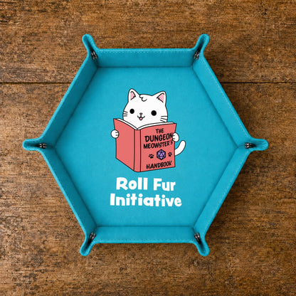 Cat Dungeon Meowster - DICE TRAY Cat Dungeon Meowster Dice Tray | Foldable PU Leather D&D Tray
