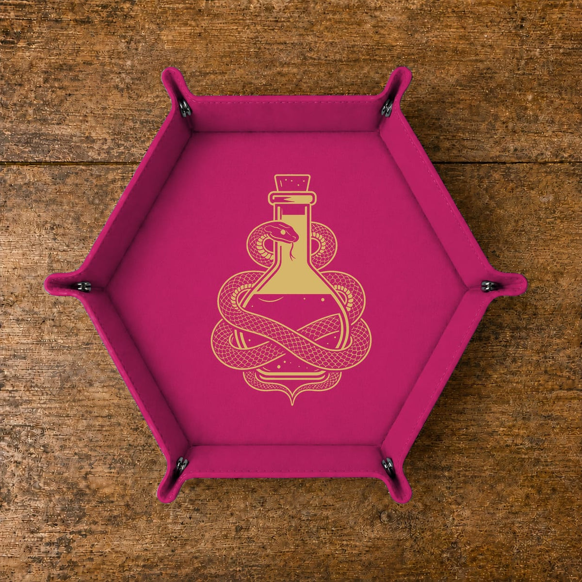 Snake And Alchemy Potion - DICE TRAY Snake And Alchemy Potion Dice Tray | Foldable PU Leather D&D Tray
