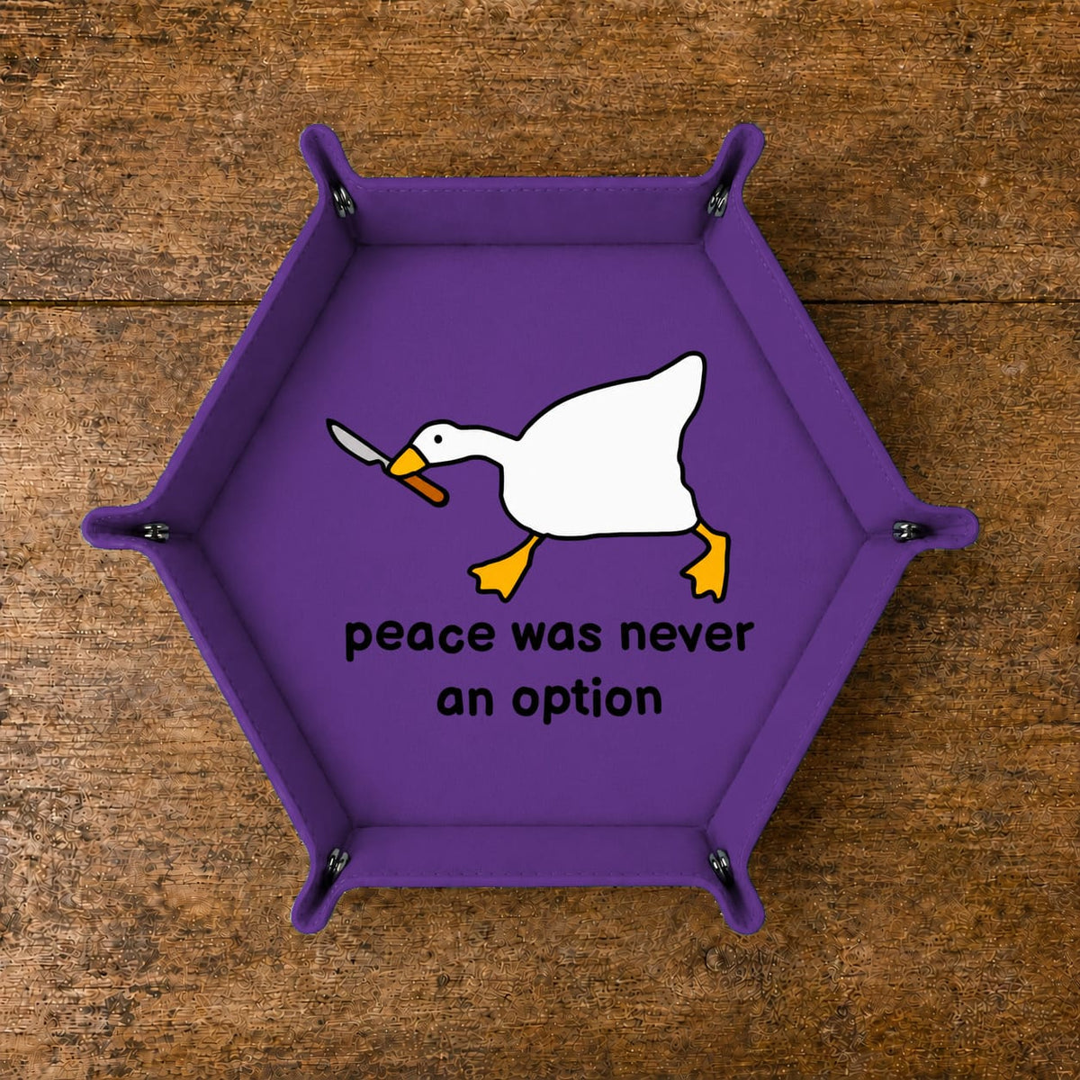 Peace Was Never An Option - DICE TRAY Peace Was Never An Option Dice Tray, Goose Dice Tray, Dungeons And Dragons Leather Dice Tray, Collapsable Dice Tray