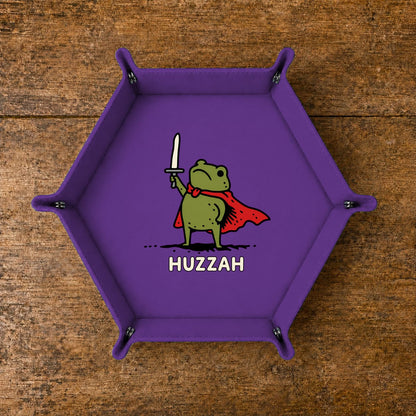 Huzzah Frog Knight - DICE TRAY Huzzah Frog Knight Dice Tray | Foldable PU Leather D&D Dice Tray