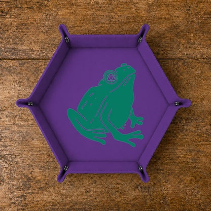 Frog Gamer With D20 Headphones - DICE TRAY Frog Gamer D20 Dice Tray | Foldable PU Leather D&D Tray