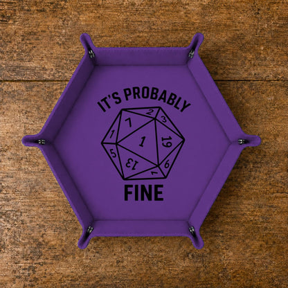 Natural One Probably Fine - DICE TRAY Natural One Dice Tray | Foldable PU Leather D&D Tray