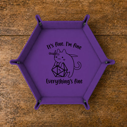 Critical Fail Cat - DICE TRAY Critical Fail Cat Dice Tray | Foldable PU Leather D&D Tray