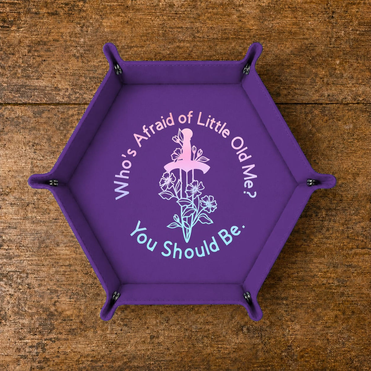Floral Dagger Dark Fantasy - DICE TRAY Floral Dagger Dice Tray | Foldable PU Leather D&D RPG Tray