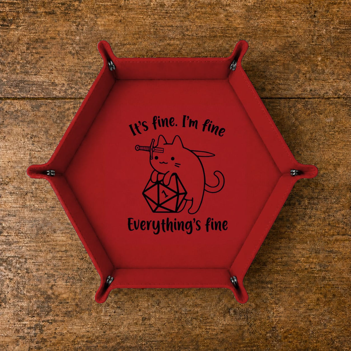 Critical Fail Cat - DICE TRAY Critical Fail Cat Dice Tray | Foldable PU Leather D&D Tray