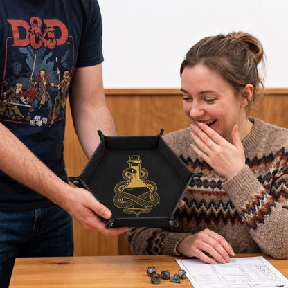 Snake And Alchemy Potion - DICE TRAY Snake And Alchemy Potion Dice Tray | Foldable PU Leather D&D Tray