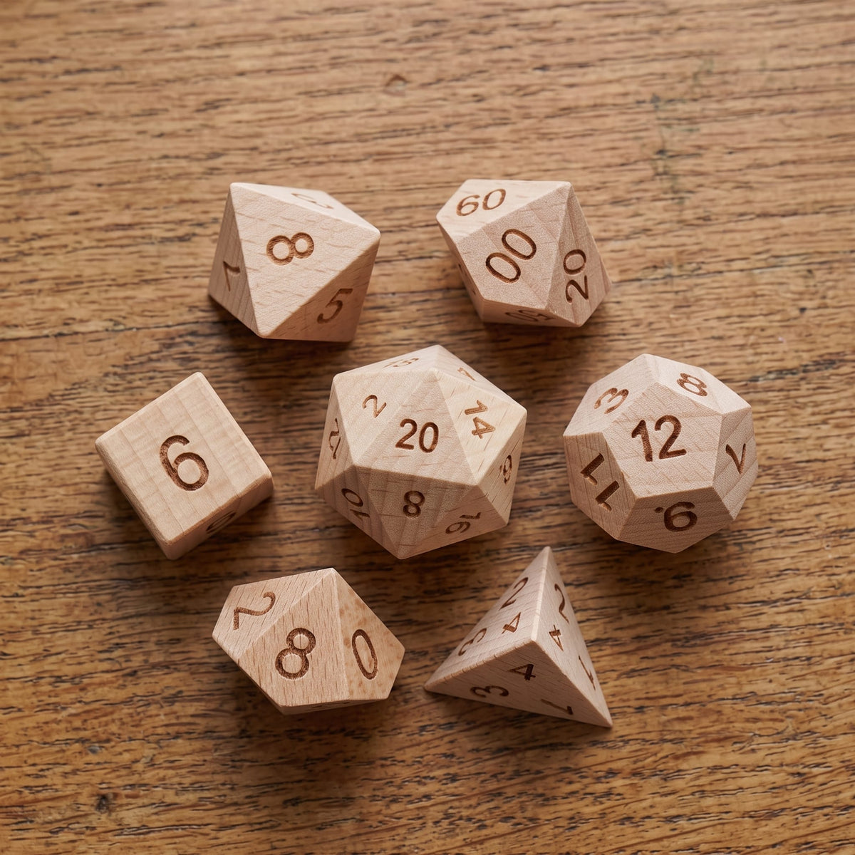 Beechwood - Wood Dice Set