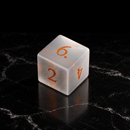 Frostbound Oracle white cat's eye D6 detail