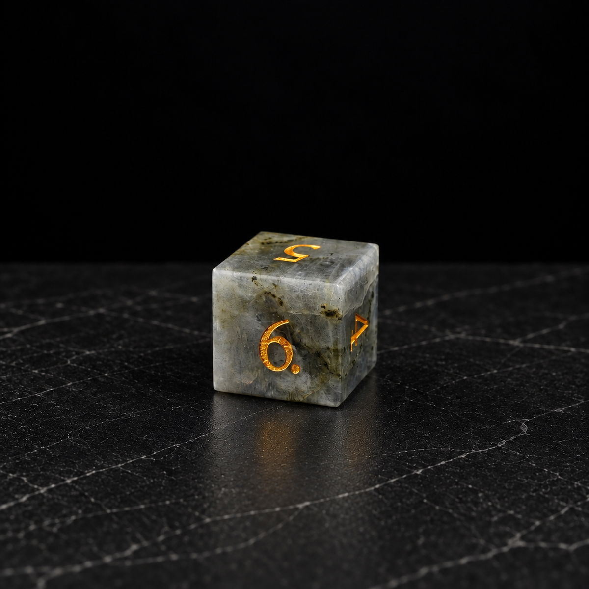 Mistbound Grove White Labradorite gemstone DnD dice set - image 3