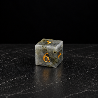 Mistbound Grove White Labradorite gemstone DnD dice set - image 3