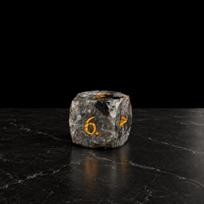 Emberstone Prism - Faceted Flame Stone Dice Set - D6 detail