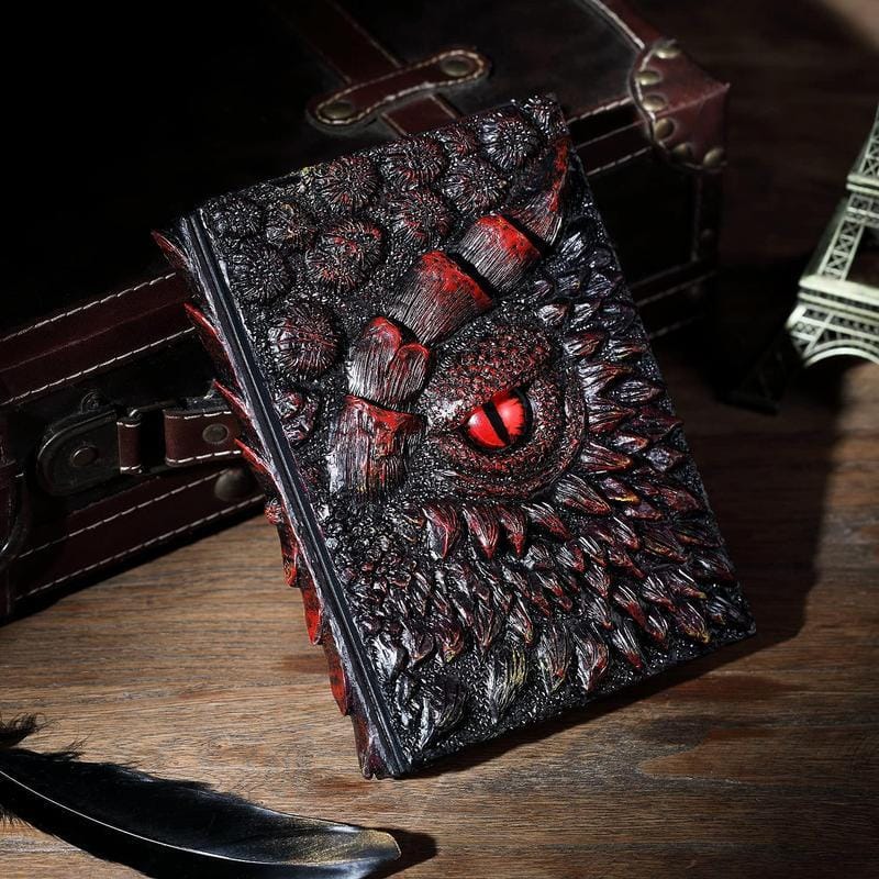Geloho 3D Dragon Eye Embossed Journal – Fantasy Leather Notebook