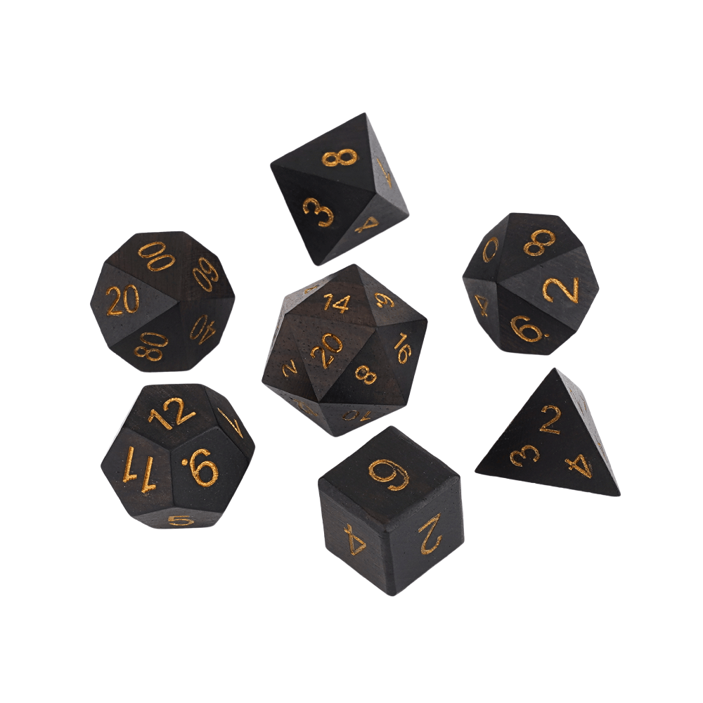 Geloho Golden African Blackwood - Wood Dice Set