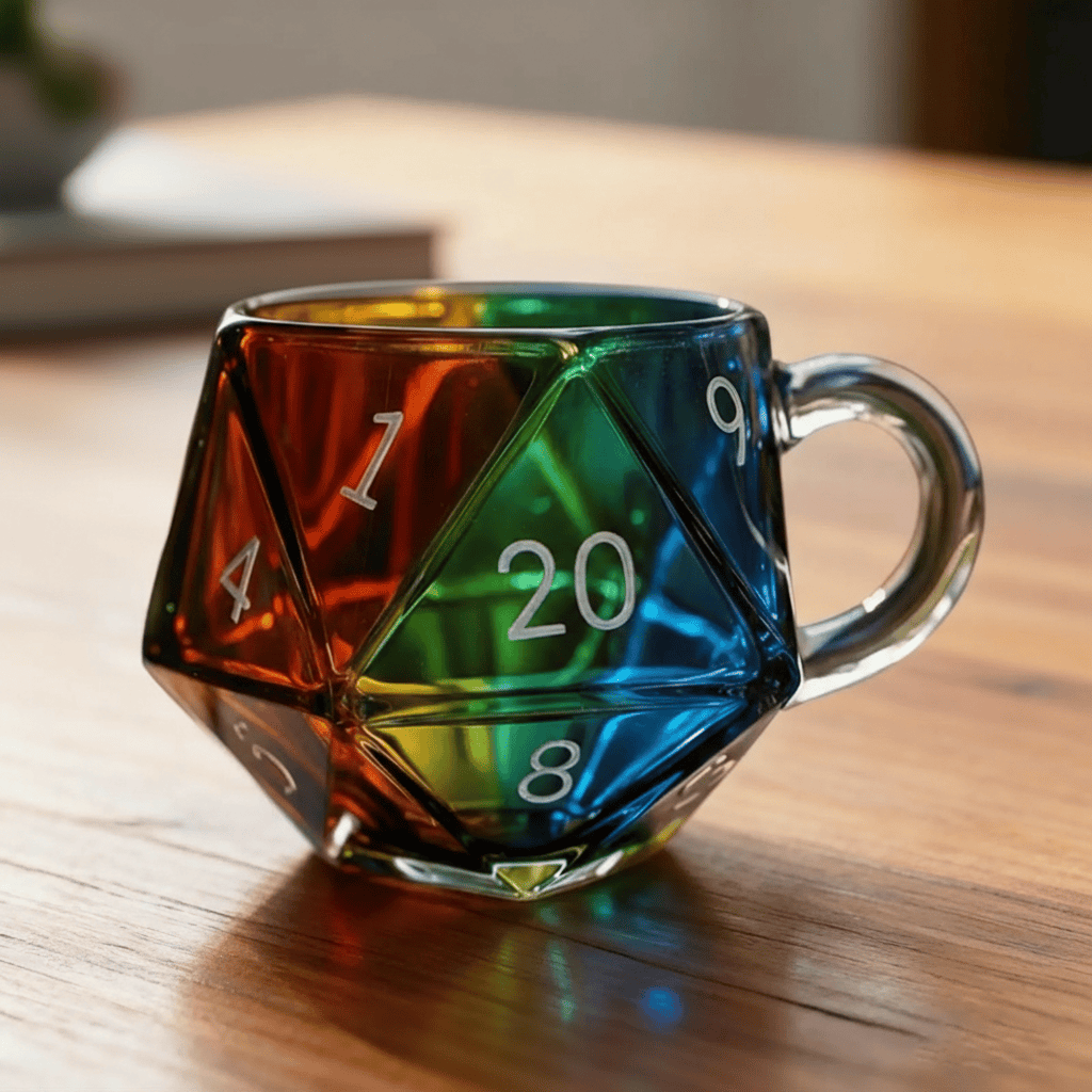 D20 Dice Glass Mug D20 Dice Glass Mug