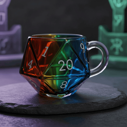 D20 Dice Glass Mug D20 Dice Glass Mug