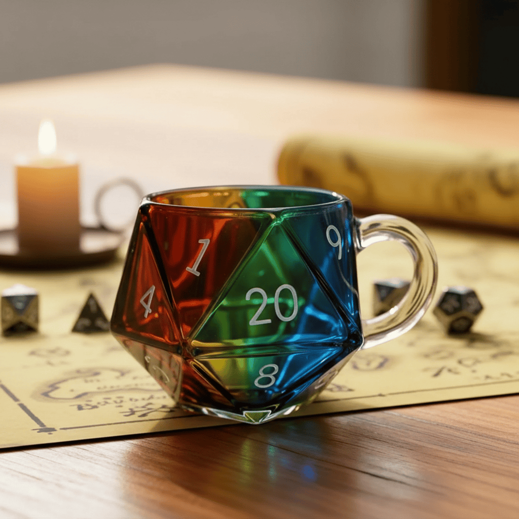 D20 Dice Glass Mug D20 Dice Glass Mug