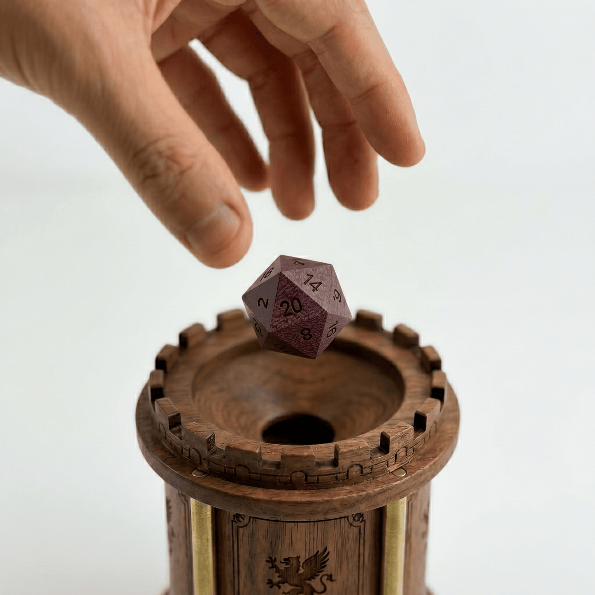 Violet - Wood Dice Set Purpleheart Wood Dice Set for DND, 7pcs Handmade Polyhedral RPG Dice