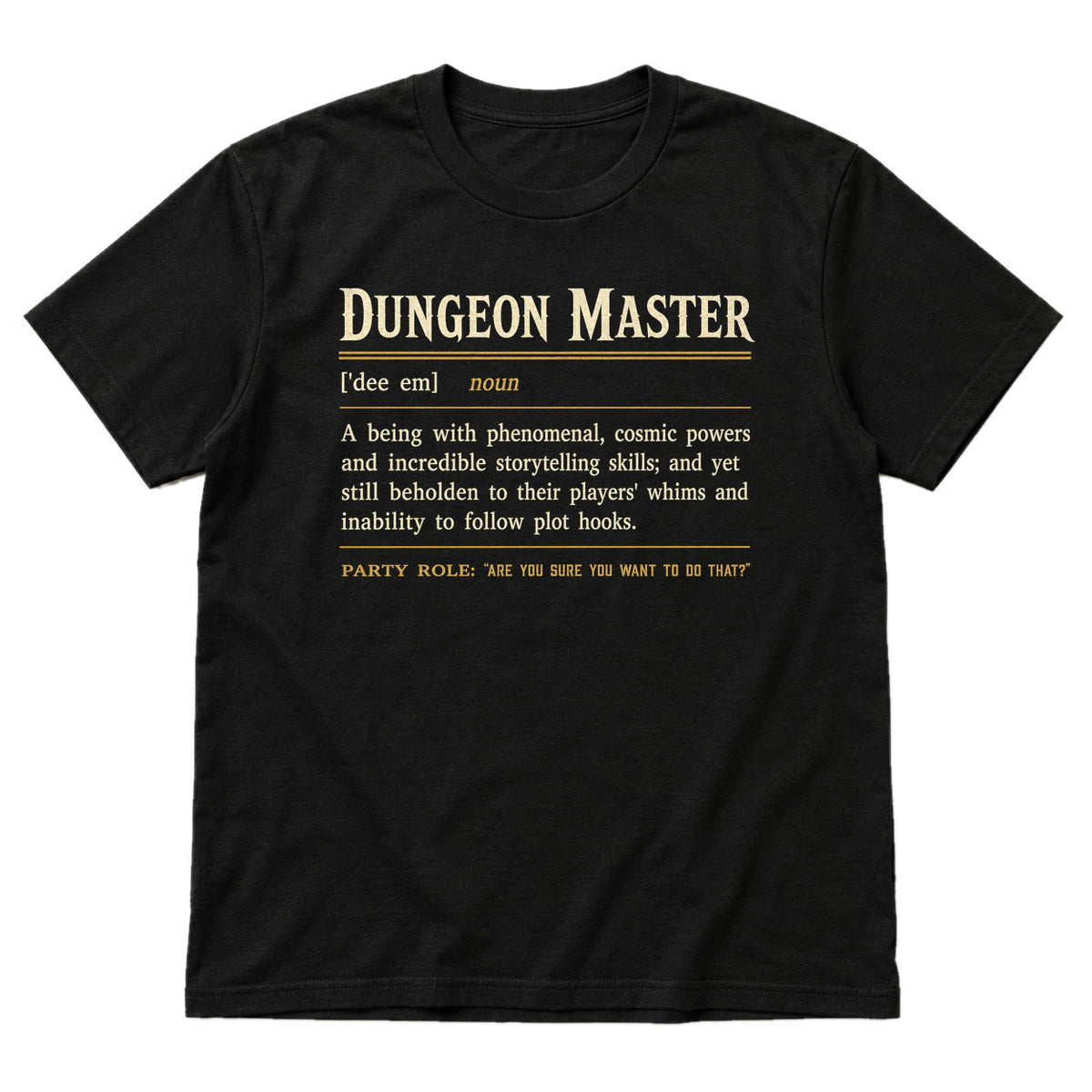 Dungeon Master Definition - DnD T-Shirt main product image on white background