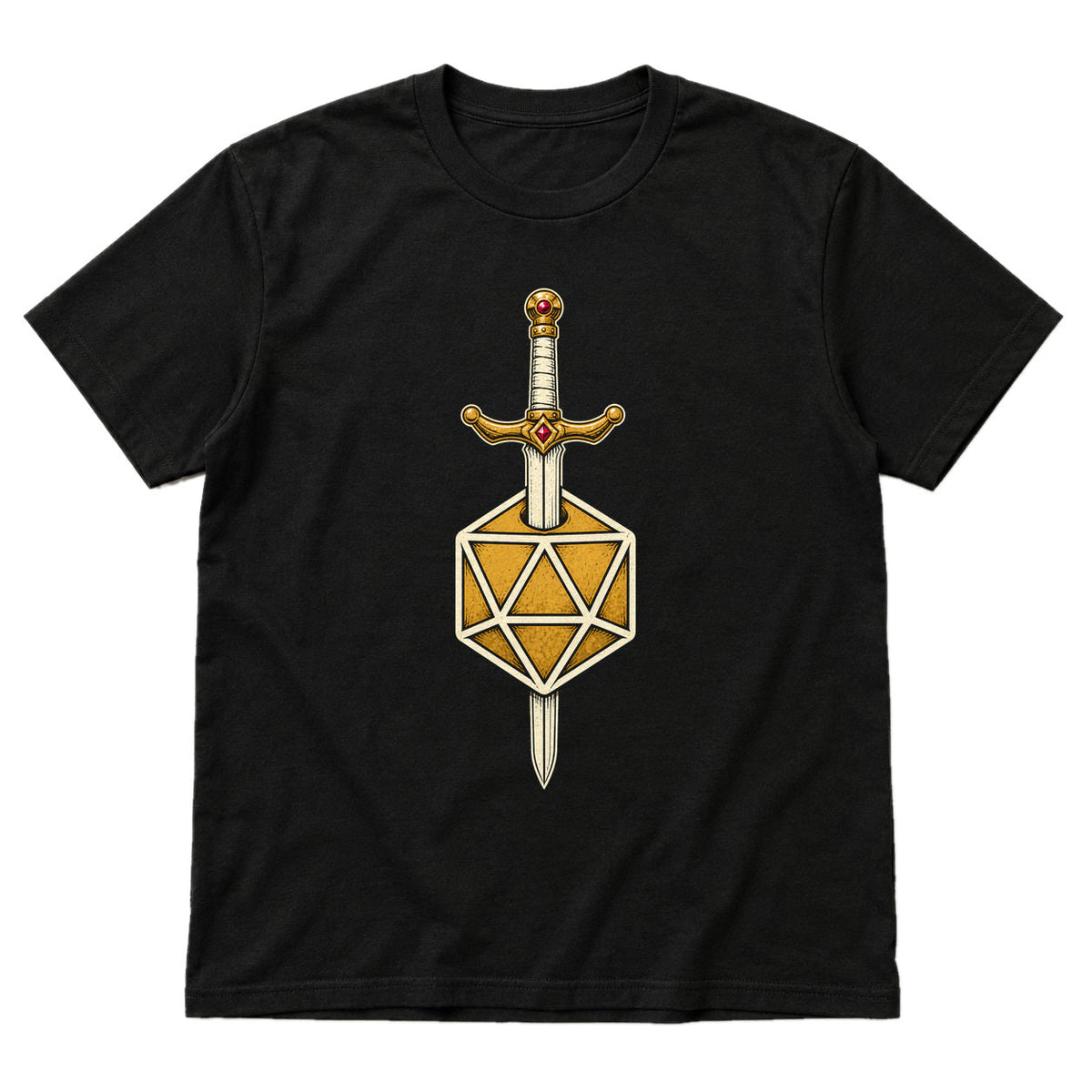 Sword & D20 - DnD T-Shirt main product image on white background