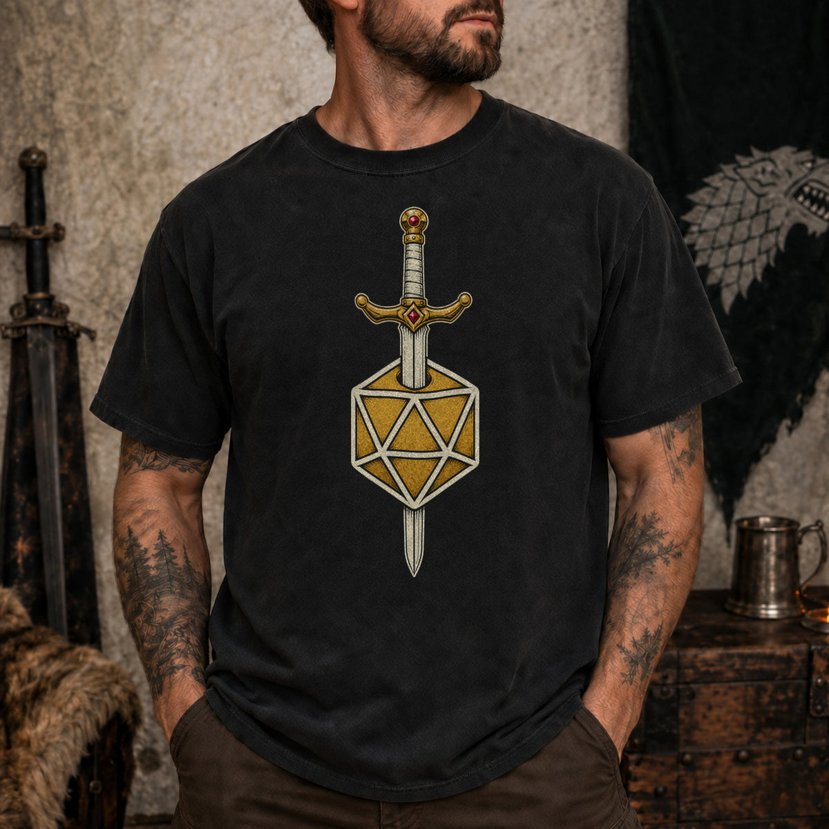 Sword & D20 - DnD T-Shirt D&D lifestyle image