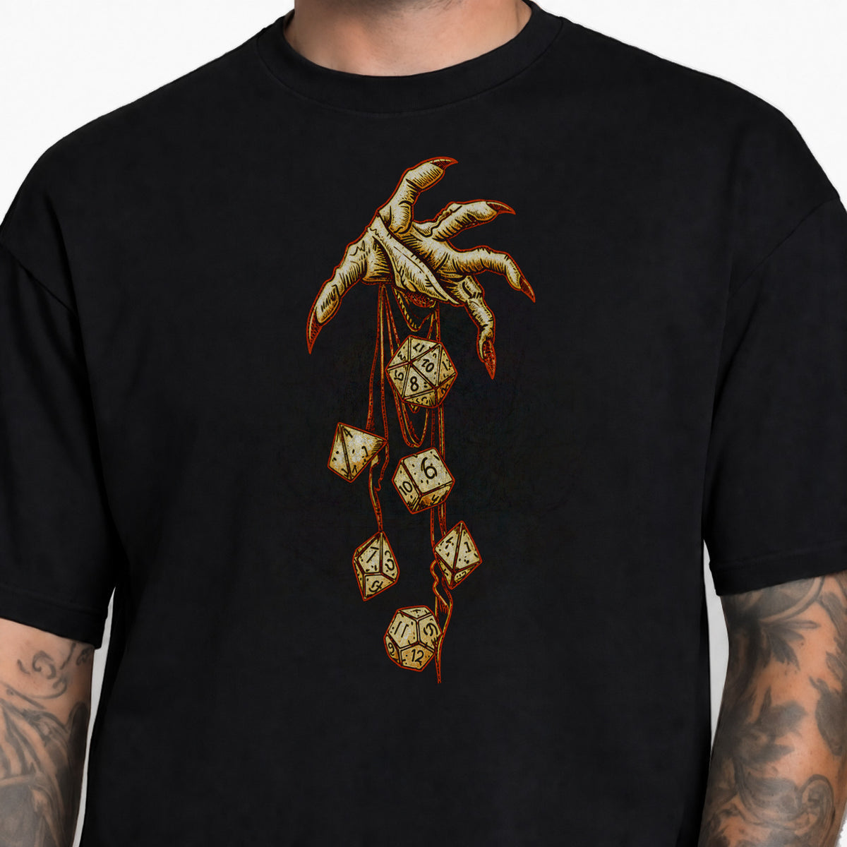 Roll of Fate - DnD T-Shirt male studio image