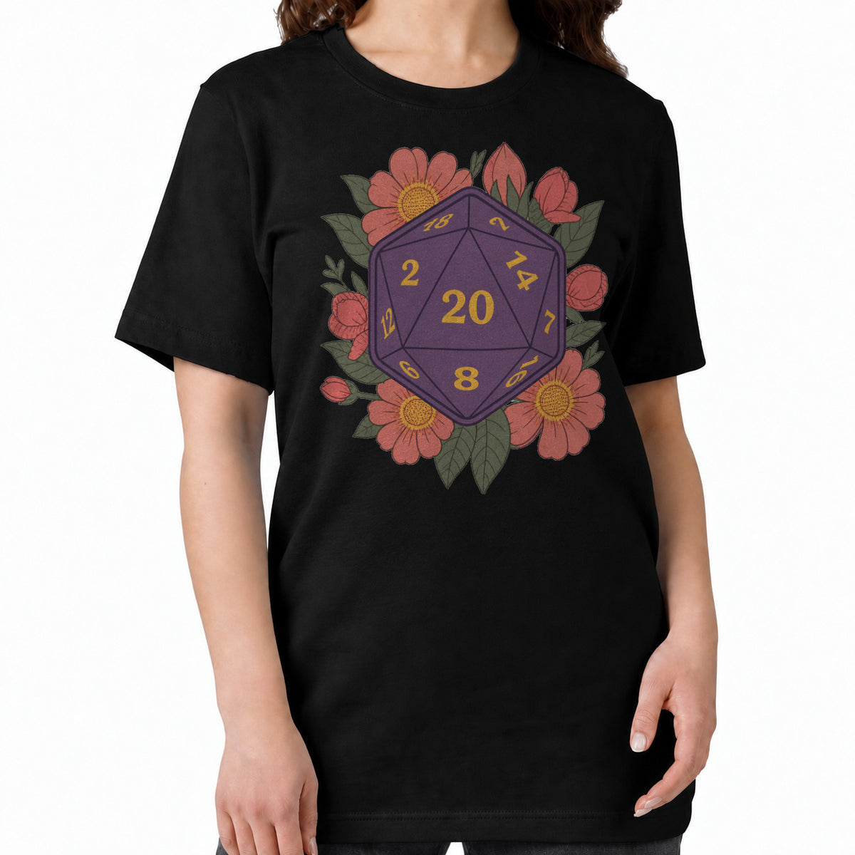 Floral D20 - DnD T-Shirt women fit image