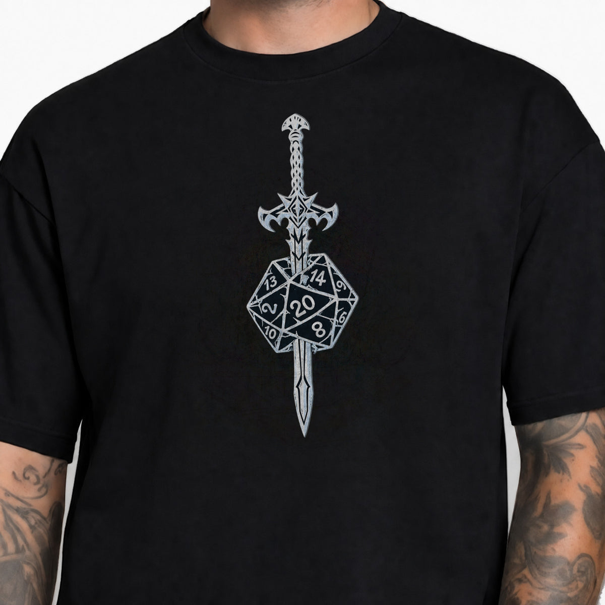 Sword & Dice - DnD T-Shirt male studio image