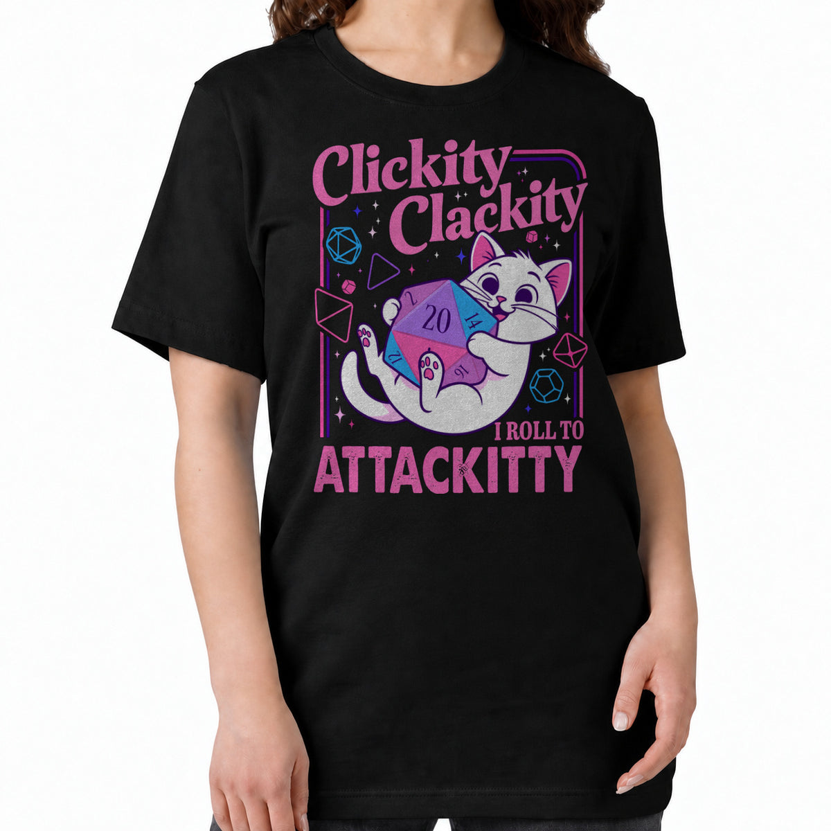 Clickity Clackity Roll to Attackity - DnD T-Shirt women fit image