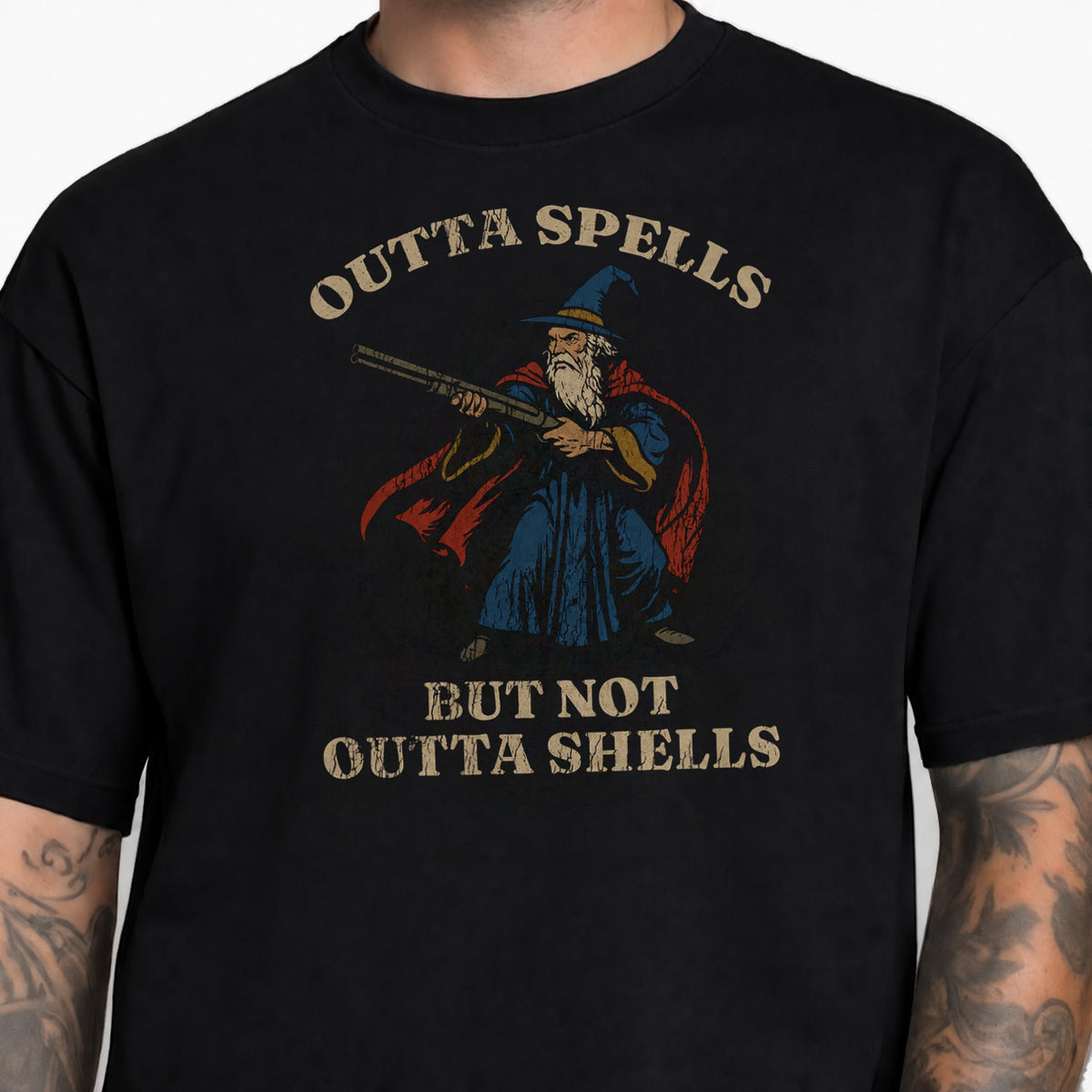 Outta Spells, Not Outta Shells - DnD T-Shirt male studio image
