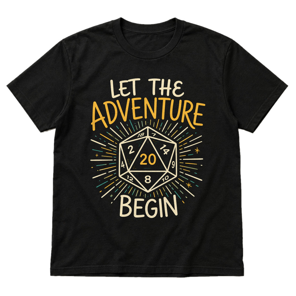 Let the Adventure Begin - DnD T-Shirt main product image on white background