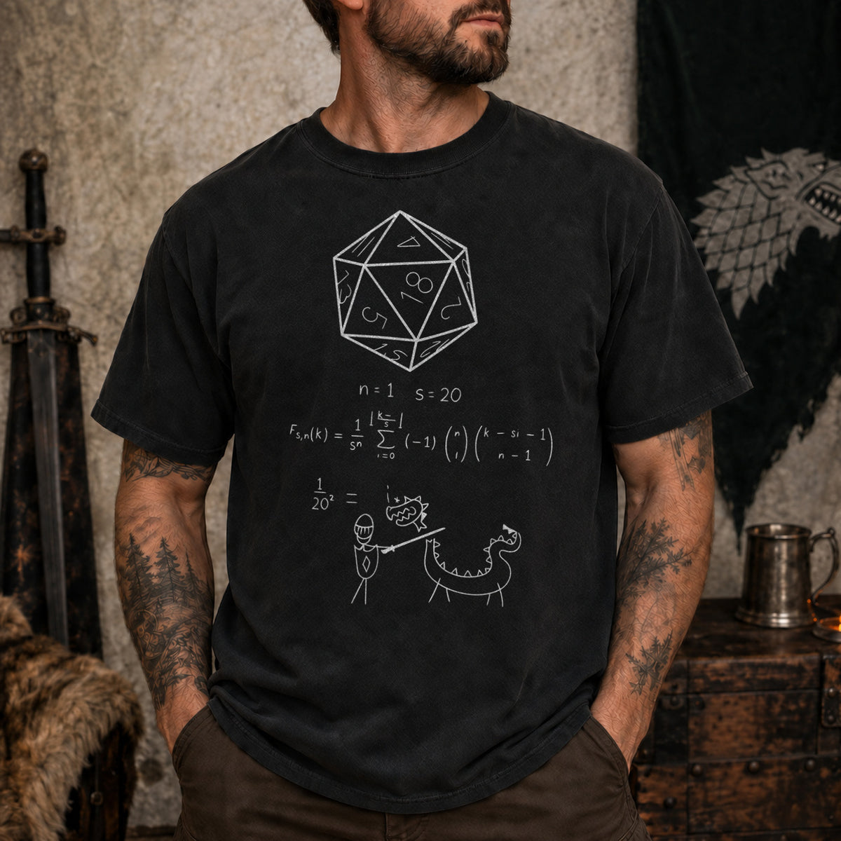 D20 Probability - DnD T-Shirt D&D lifestyle image