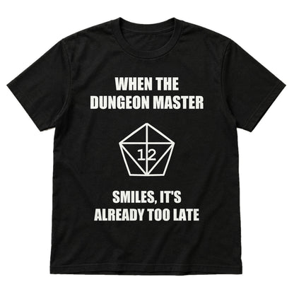 The Dungeon Master Smiles - DnD T-Shirt main product image on white background