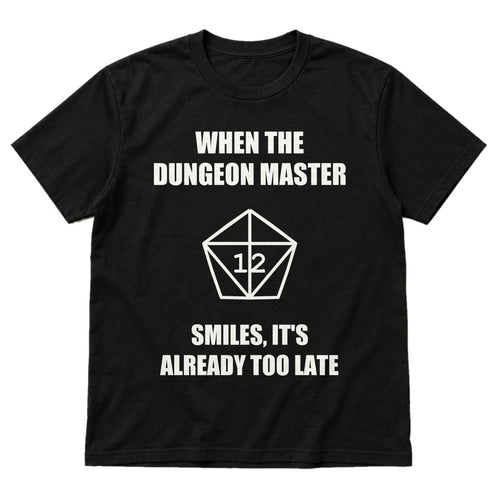 The Dungeon Master Smiles - DnD T-Shirt main product image on white background